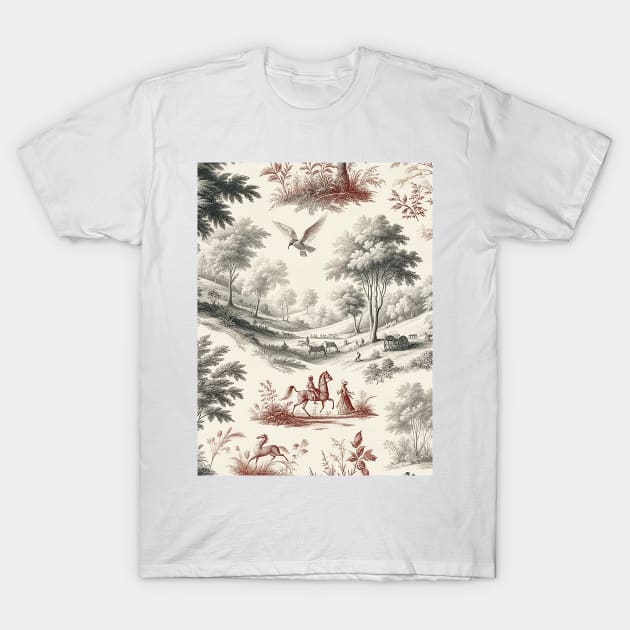 Pastoral Harmony: A Toile de Jouy Tale T-Shirt by Gold Turtle Lina
